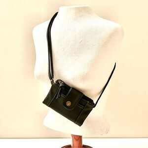 Joe Boxer Leather Crossbody Wallet/Organizer/Purse Black